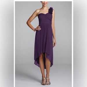 David’s Bridal Studio Purple High-Low Mesh Dress in size Medium (8/10)